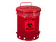 Justrite Biohazard 6 Gal Waste Can (Red)