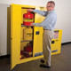 Justrite Sure-Grip® EX Classic Manual Close 45 Gal Yellow Safety Cabinets For Flammables