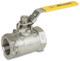 Smith Cooper 1 1/2 in. NPT Threaded Stainless Steel 3000 WOG Ball Valve w/ Locking Handle - Full Port