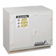 Justrite White Solid Polyethylene Cabinets for Acids - 2 Door Undercounter - Thirty-six 2.5 liter bottles