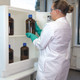 Justrite White Solid Polyethylene Cabinets for Acids - 2 Door Stand Alone -  Thirty-six 2.5 liter bottles