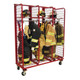 Red Rack Mobile 3-Section Single-Sided Turnout Gear Locker - 20 in. Compartments