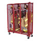 Red Rack Mobile 3-Section Single-Sided Turnout Gear Locker w/ Security Package - 20 in. Compartments