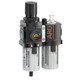 ARO 1500 Series 1/4 in. 3-Piece Combination Filter Regulator + Lubricator w/ Poly Bowl & Auto Drain