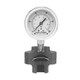 Plast-O-Matic Series GGS 1/4 in. x 1/2 in. NPT PVC Gauge Guard with 2 1/2 in. Face SS Pressure Gauge - 0-15 PSI