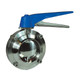 Dixon B5115 Series 304 SS Trigger Handle Sanitary Butterfly Valve w/Silicone Seals & SS Disc, Weld End