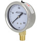 Reotemp PG Series Industrial Stainless/Brass Pressure Gauge Glycerin Filled 2 1/2 In. Dial Bottom Mount