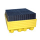 UltraTech 1230 Spill Pallets 4 Drum w/o Drain, Nestable, 51 in Squared x 10 in. H, Yellow