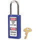 Master Lock 411KABLU Blue Zenex Thermoplastic Safety Padlock, 1-1/2 in. W w/1-1/2 in. Tall Shackle, Keyed Alike