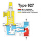 Emerson Fisher Type 627-419 3/4 in. FNPT Ductile Iron High Pressure Regulator w/ 1/2 in. Port, 35 - 80 PSIG Spring, 24.759M BTU/HR