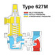 Emerson Fisher Type 627M-474 1 in. FNPT Ductile Iron High Pressure Monitor Regulator w/ 1/2 in. Port, 70 - 150 PSIG Spring, 32.593M BTU/HR