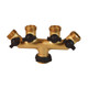 Dixon 3/4 in. GHT 4-Valve Brass Manifold w/ PTFE Seal, (4) Male GH x Female GHT, Retail Packaging