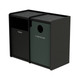 Commercial Zone Earthcraft Series Dual Stream 32 Gallon Raised Edge Top Waste Container & Recycler w/Side Load