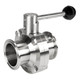 Dixon B5107 Series 1 in. 316L Stainless Steel Pull Handle Sanitary Butterfly Valve, Silicone Seal, Clamp End