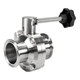 Dixon B5107 Series 4 in. 316L Stainless Steel Infinite Position Handle Sanitary Butterfly Valve, EPDM Seal, Clamp End