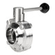 Dixon B5107 Series 2 1/2 in. 316L Stainless Steel Pull Handle Sanitary Butterfly Valve, EPDM Seal, Weld End