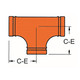 Shurjoint 7120 Grooved Tee Fitting, Ptd. Orange