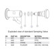 Cipriani Harrison Valves Corp. 34 Series 304L Stainless Steel Sampling Valve, 1 in. Sanitary Clamp x 13/32 in. Pipe w/ Swickle