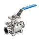 Wayland Ind. Encapsulated 2 -Way Tri Clamp Ball Valve, 316L Stainless Steel