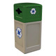 Commercial Zone Polytec™ 42 Gallon Square Recycling Container w/Dome Lid & Mixed-Recycling Opening