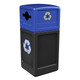 Commercial Zone Polytec™ 42 Gallon Square Recycling Container w/Dome Lid & Mixed-Recycling Opening