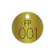 Marking Services BVT "FP" Fire Protection Round Brass Valve Tags, w/Top Hole Mount, Priced Each