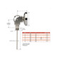 NOSHOK 300 Series 5 in. Dial Bimetal Thermometer w/ 1/2 in. NPT Adj. Angle Connection, 6 in. L Stem, 20° to 120° C