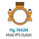 Anvil Gruvlok FIG 7042M Branch Outlet Coupling - Male IPS Outlet, Painted, Nitrile Gasket