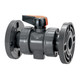 Chemline Plastics Type 25 True Union PP Ball Valve w/ Locking Handle, FKM Seal, Flanged Ends