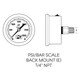 PCI PCLG-30P-B Liquid Filled 2 1/2 in. Stainless Case x 1/4 in. NPT Back Mount Pressure Gauge, 0 - 30 PSI
