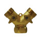 Midland Industries 30627 Double Swivel Wye Connector w/ Two-Way Hose Shut-Off & Brass Levers, 3/4 in. FGH x 3/4 in. MGH