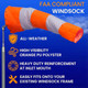 Custom Windsock VAR1896 Orange and White Airport Windsock- 18 ft. x 96 ft. - FAA Compliant