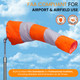 Custom Windsock VAR1896 Orange and White Airport Windsock- 18 ft. x 96 ft. - FAA Compliant