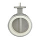 Pelican V-200-A-AL-SS-WN-06 6 in. Aluminum Butterfly Valve, SS Stem & Disc, No Handle, White Nitrile Seat