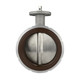 Pelican V-200-A-AL-SS-BV-06 6 in. Aluminum Butterfly Valve w/ SS Stem & Disc, No Handle, Brown FKM Seat
