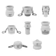 PT Coupling 2 in. Food Grade Polypropylene Quick Couplings Part C Female Coupler x Hose Shank