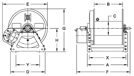 FH1514-17-18 Hannay Reel - High Pressure Breathing Air Hose Reel