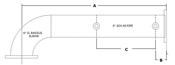 Counterweight Arm Horizontal Section Dimensions