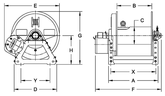 Hannay F Series Manual Rewind Booster Hose Reel 1 in. x 100 ft