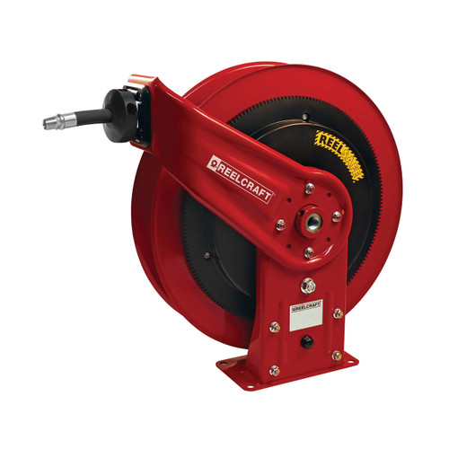 Reelcraft 1/2 in. x 50 ft. Series RS7000 REELSAFE™ Medium Pressure  Controlled Return Oil Hose Reel - Reel & Hose