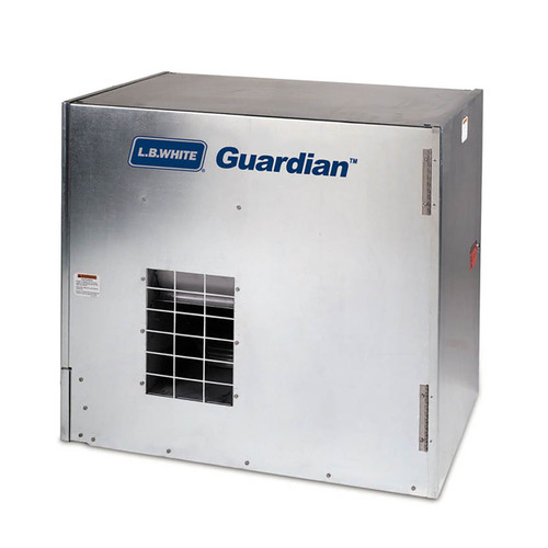 L.B. White Guardian Forced Air Heater w/Spark Ignition, 250,000 BTU,  Variable Heat, LP Gas, Galvanized (AG Use Only) - John M. Ellsworth Co. Inc.