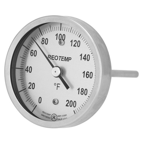 Reotemp Sur25v2 Bimetal Thermom,2 in Dial,0 to 250F