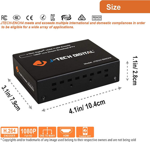 J-Tech Digital H.264 IPTV HDMI Video Encoder 1080P 60Hz for Live Streaming