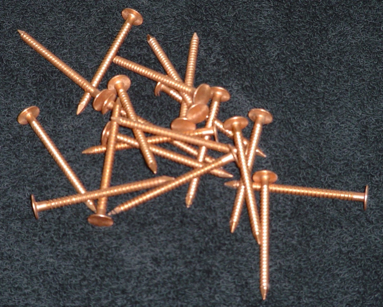 COPPER SLATING NAILS, RING SHANK, 1", 10 GA, FREE SHIPPING, 50 LB BOX