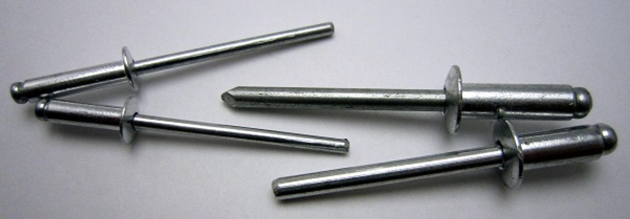 Aluminum, Rivet, Mandrel, #, 42, Blind, Domed, Button, Head, Open, End, 1/8", .125