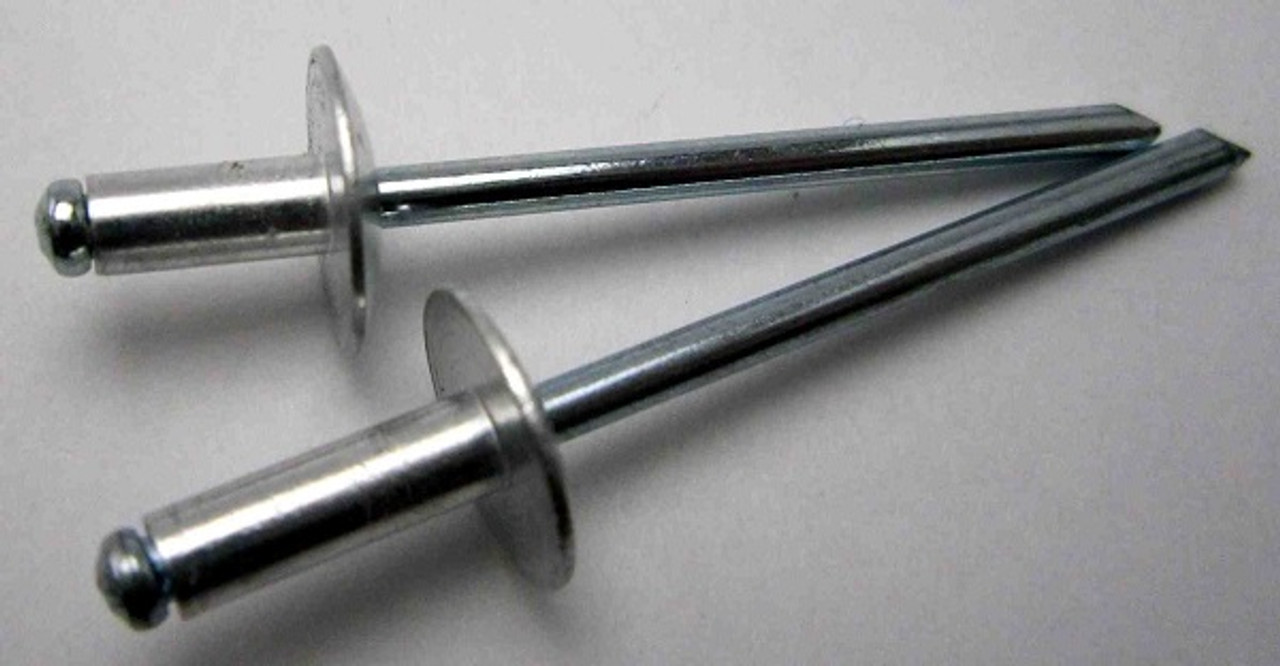 Aluminum, Rivet, Steel, Mandrel, Large, Flange, #, 42, Blind, Domed, Button, Head, Open, End, 1/8, .125