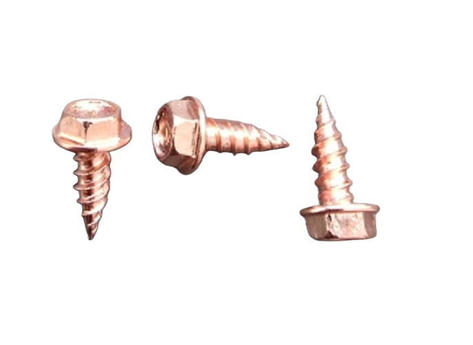 8 x 1/2 Self-Piercing Copper-Plated 410 Stainless Steel Screws