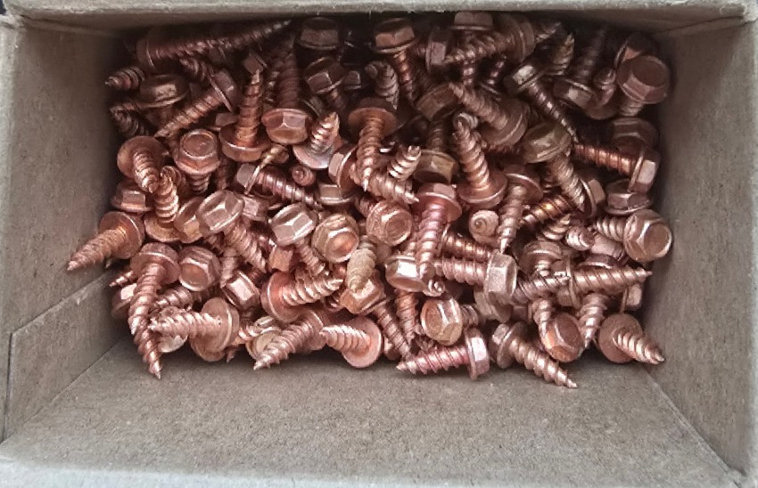 8 x 1/2" SOLID COPPER SELF-PIERCING SHEET METAL SCREW BULK 1000