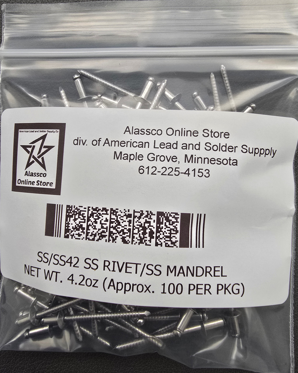 Stainless Steel Rivet-Stainless Steel Mandrel #42 100 PKG