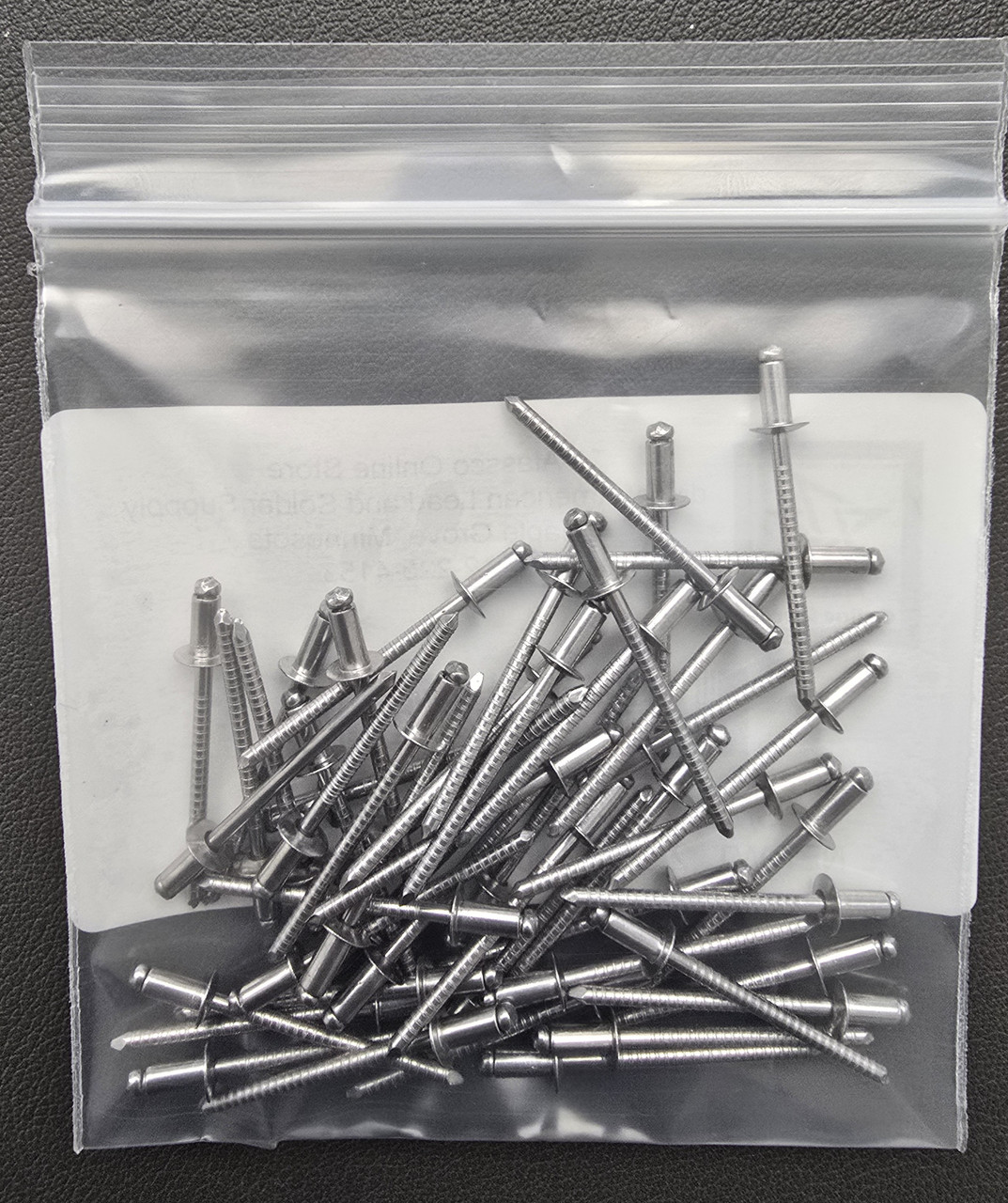 Stainless Steel Rivet-Stainless Steel Mandrel #42 Blind Domed Button Head Open End 1/8" .125 Qty 50-Back